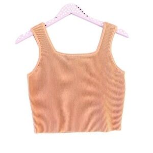 GB girls Gianni bini square neck orange crop top sweater shirt boho y2k XL